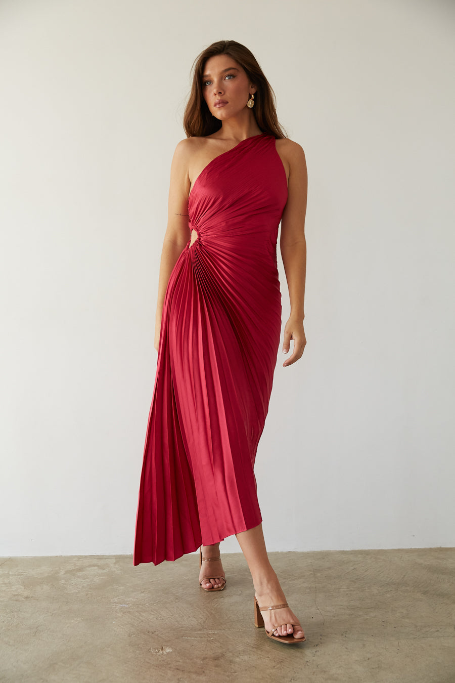 Mayfair™ | Sylviana - Ein-Schulter Plissiertes Midi-Kleid