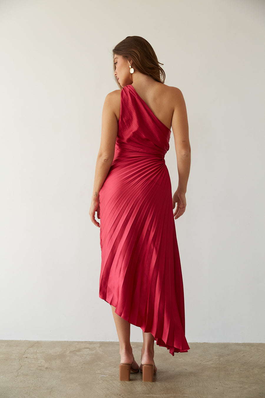 Mayfair™ | Sylviana - Ein-Schulter Plissiertes Midi-Kleid
